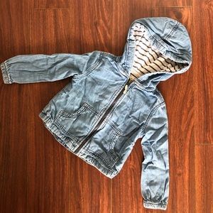 Denim chambray zip up jacket size 18-24m